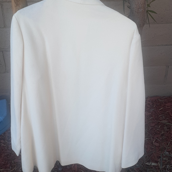 Vintage Elegant Fashions Cream Ivory Wool Swing Coat blazer shawl collar - Picture 5 of 11
